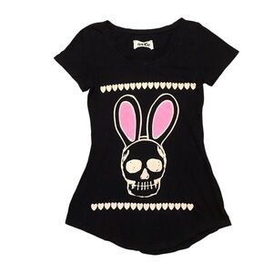 🆕 SAUCE Skull Bunny Ears Heart Tunic Top